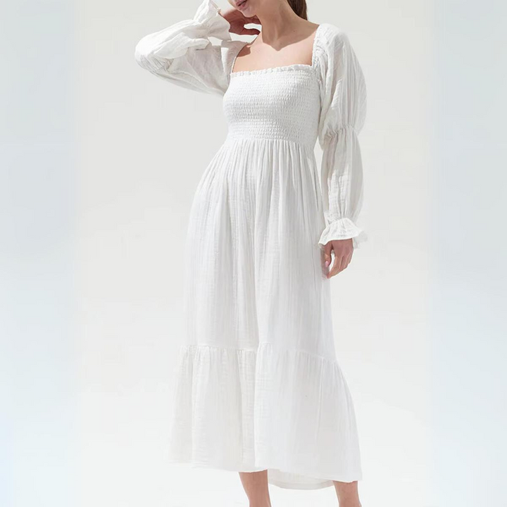 Lila Puff Sleeve Flowy Dress