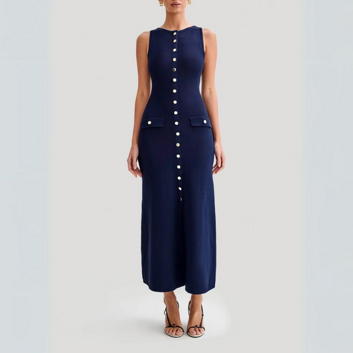 Lou Button Knit Maxi Dress