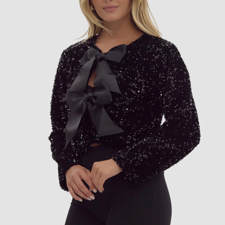 Lucille Sequin Bow Blazer