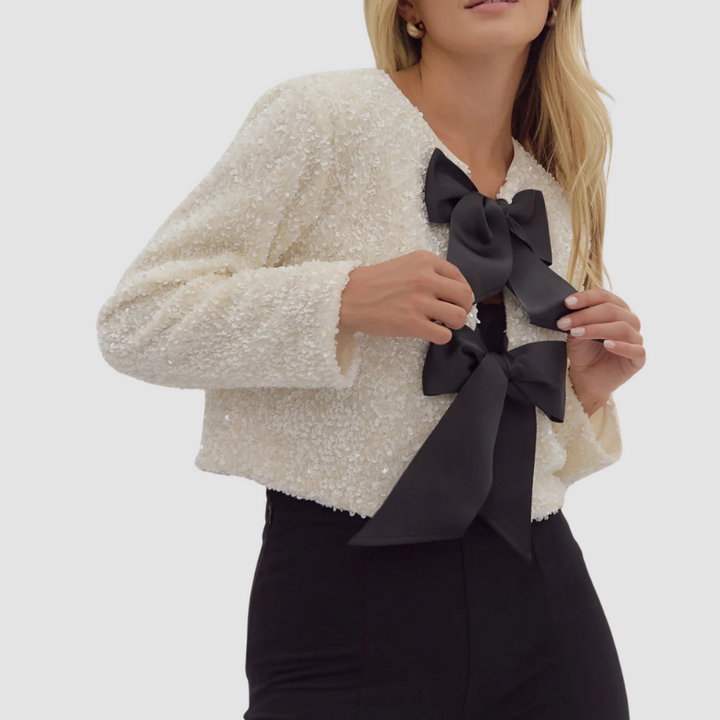 Lucille Sequin Bow Blazer