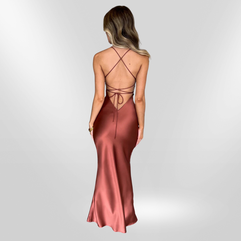 Malika Luxe Satin Maxi Dress