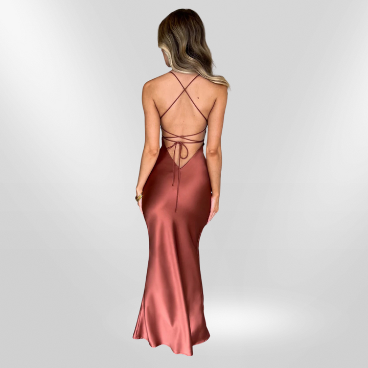 Malika Luxe Satin Maxi Dress