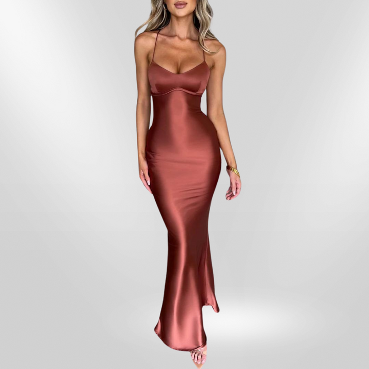 Malika Luxe Satin Maxi Dress