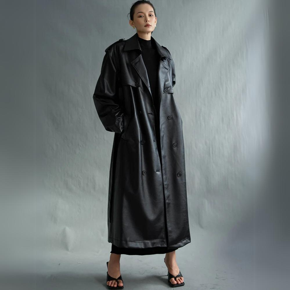 Marcella Leather Trench Coat