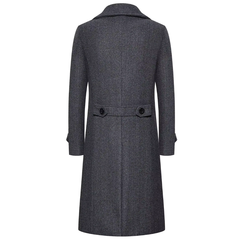 Max Double Row Button Woolen Men Trench Coat