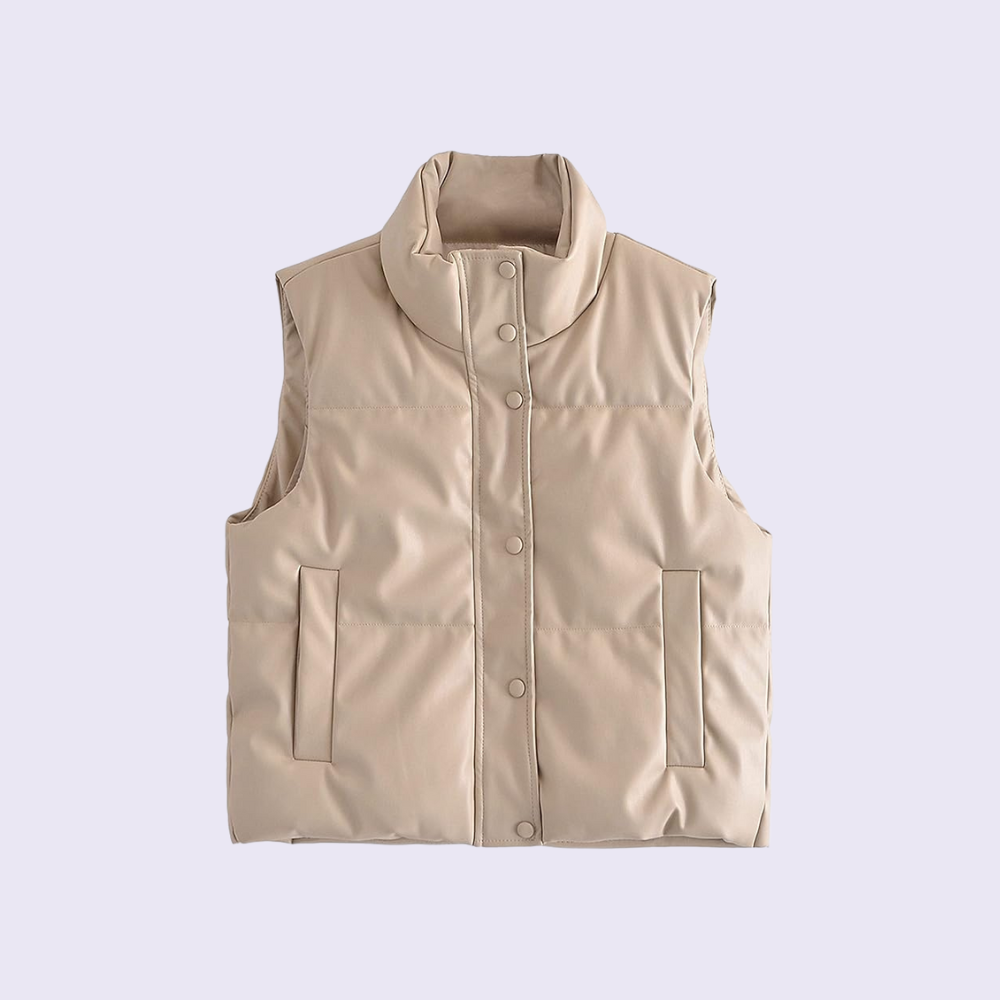 Maya Faux Leather Puffer Vest