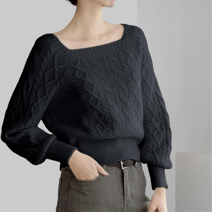 Naomi Puff-Sleeve Knit Women Sweater