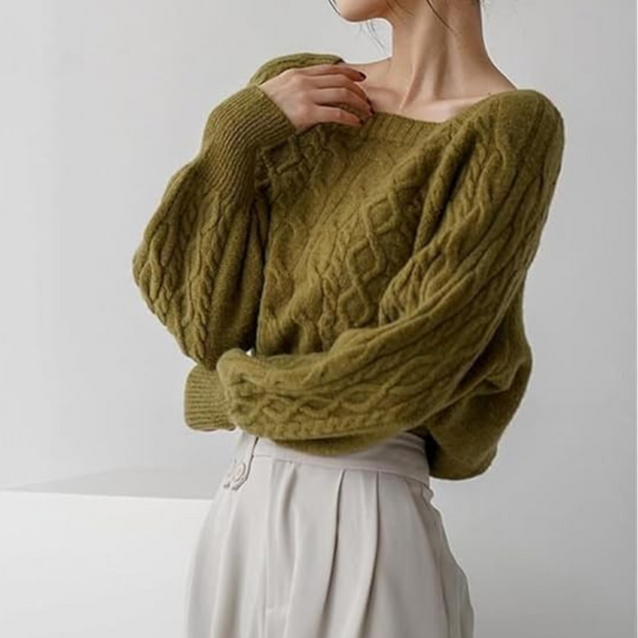 Naomi Puff-Sleeve Knit Women Sweater