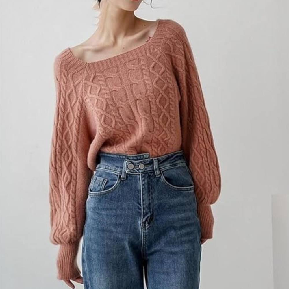 Naomi Puff-Sleeve Knit Women Sweater