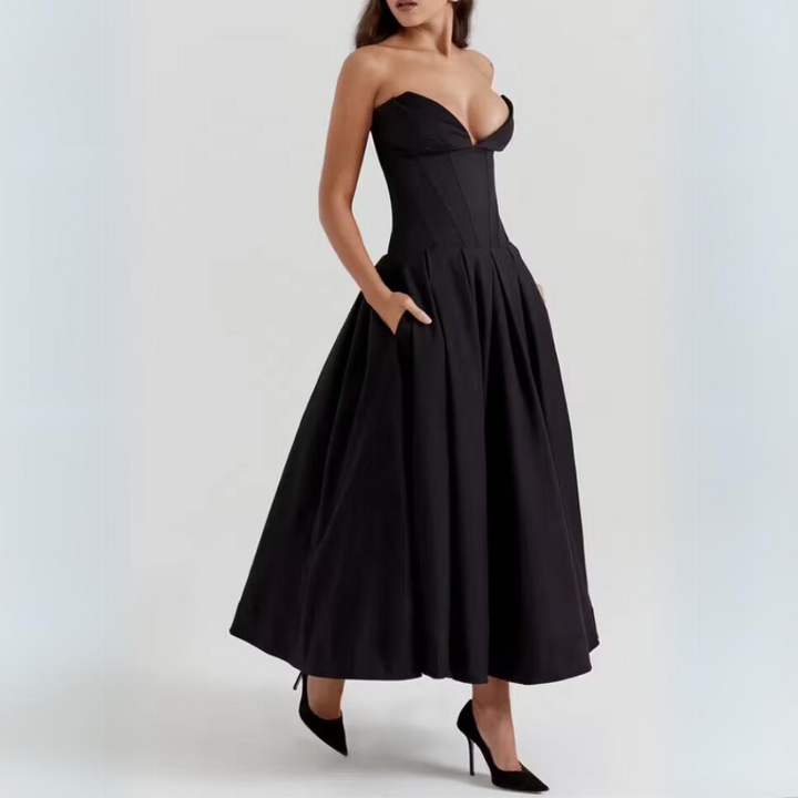 Naomi Strapless Fit and Flare Dress