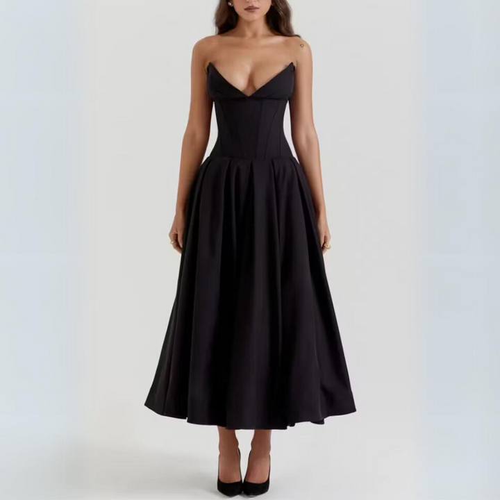 Naomi Strapless Fit and Flare Dress