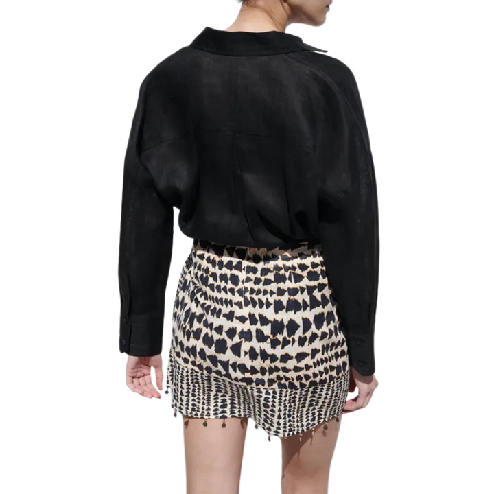 Natalia Beaded Wrap Mini Skirt