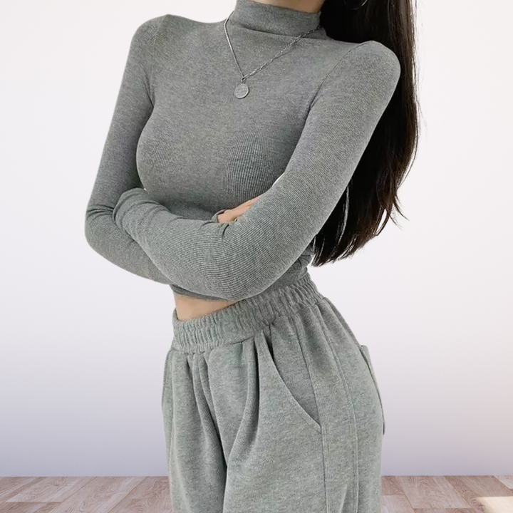 Odette Crop Turtleneck Top