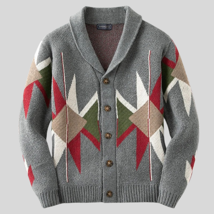 Oliver Jacquard Wool Cardigan