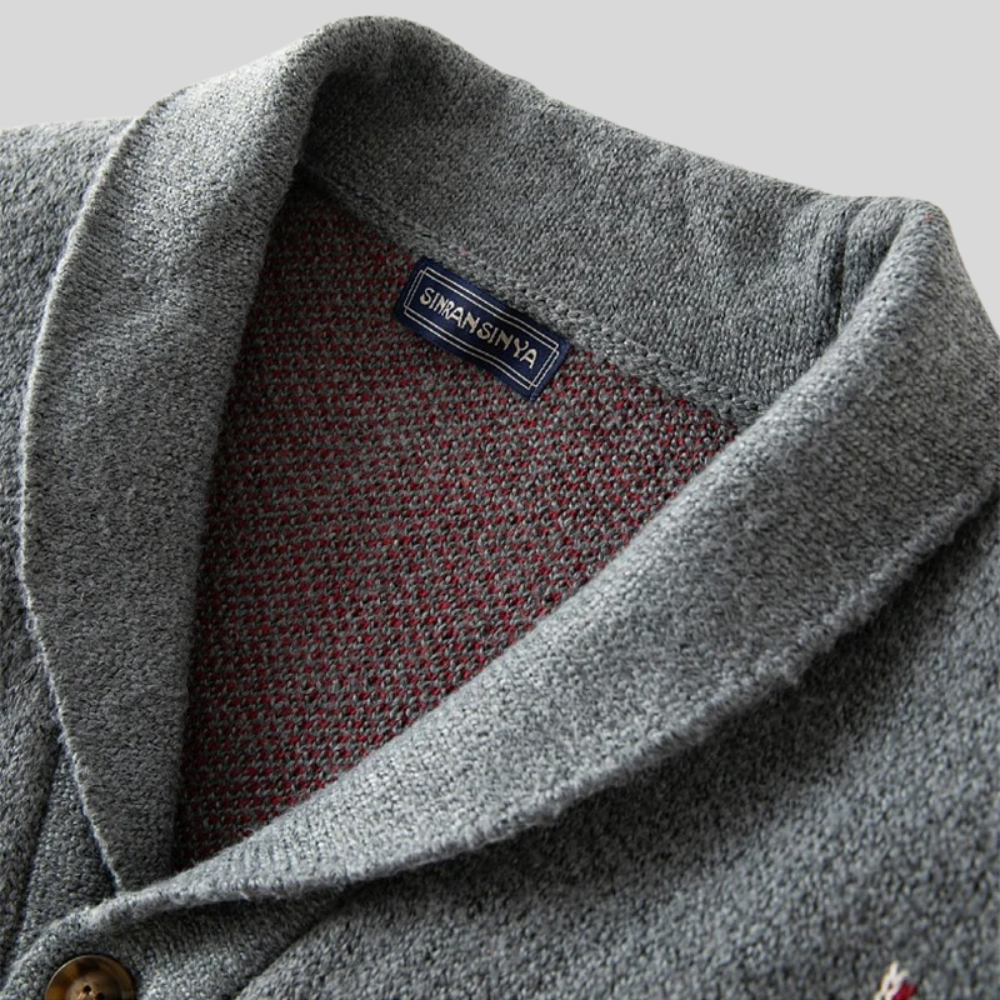 Oliver Jacquard Wool Cardigan