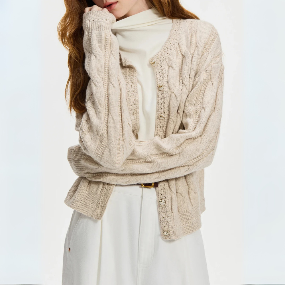 Primrose Button-Down Cable Knit Cardigan