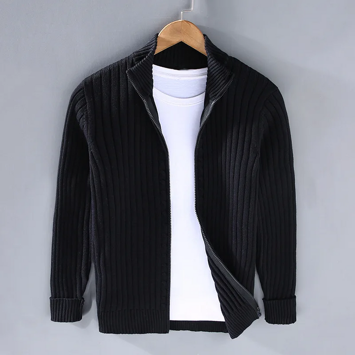 Aurelian Ribbed Zip Cardigan