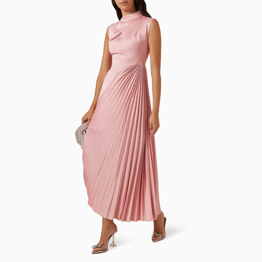 Sia Asymmetric Pleated Dress