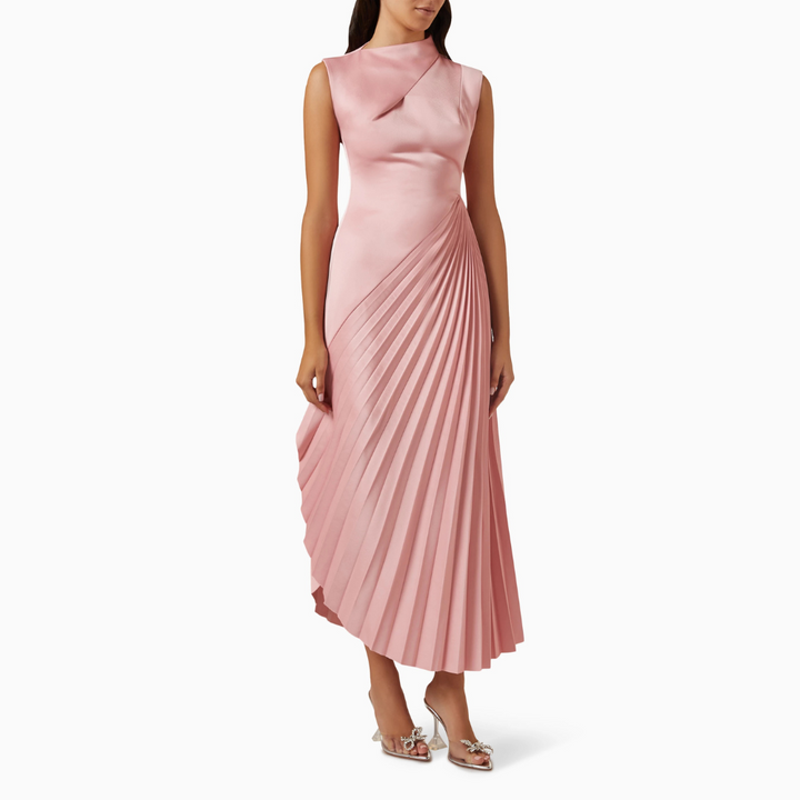 Sia Asymmetric Pleated Dress