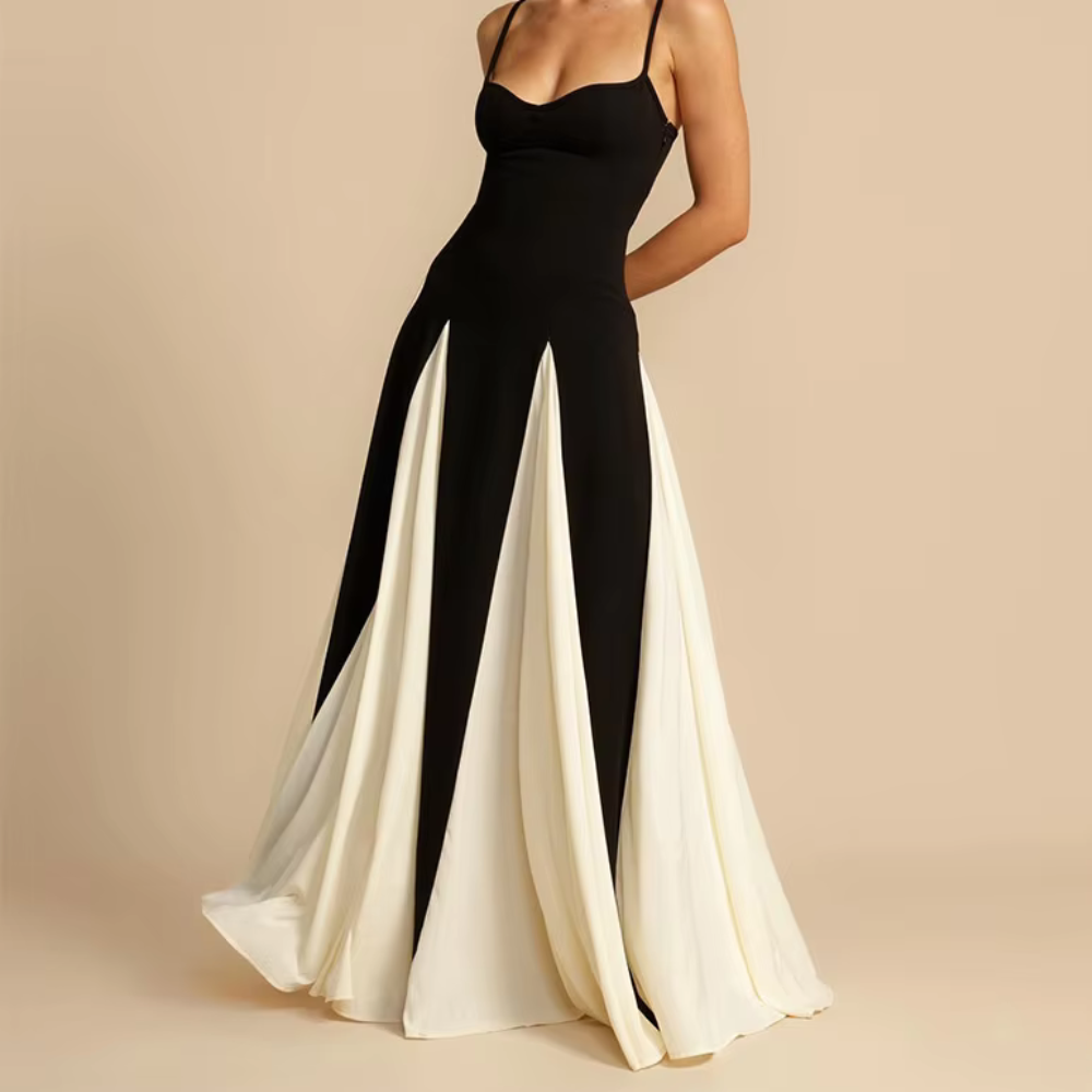 Sophia Black & White Maxi Dress