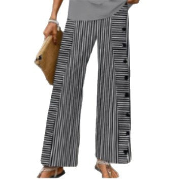 Women's Striped Wide Leg Palazzo Pants - view 6 - Artisio