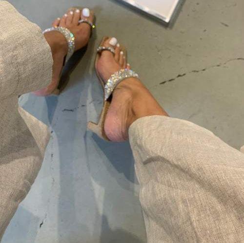 Low Heel Silver Strap Sandals